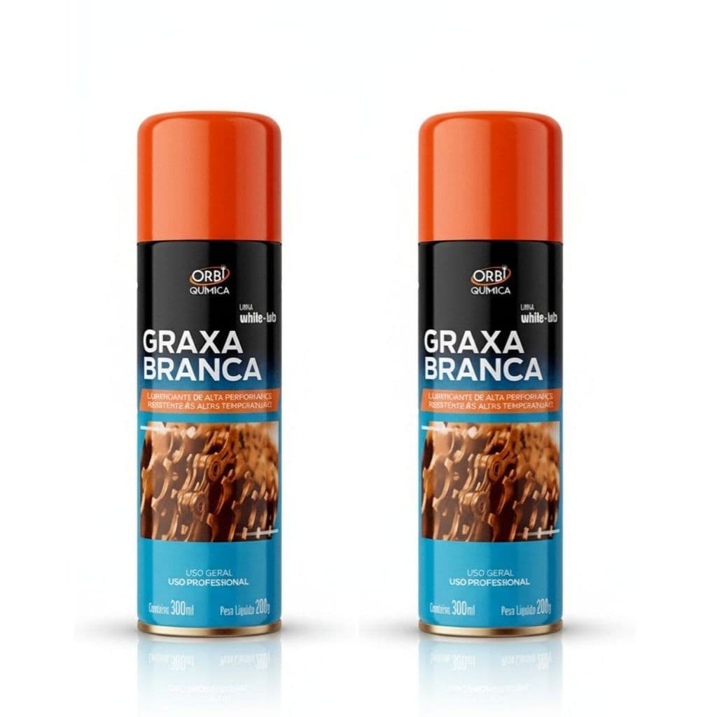 Kit Spray Lubrificante Graxa 300ml Branca 2 Unidades Orbi
