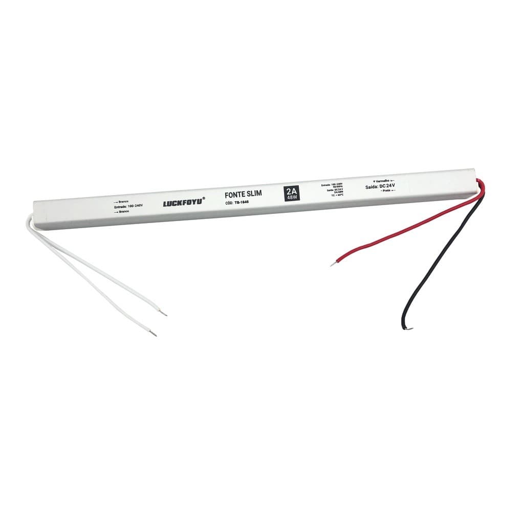 Fonte Chaveada Slim Driver Para Perfil Fita Led 24v 2a 48w