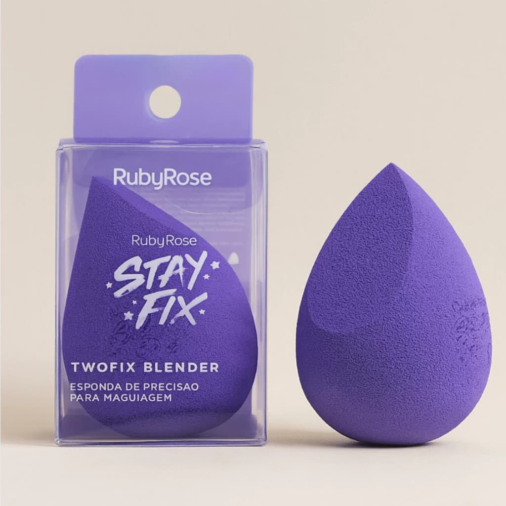 Esponja Twofix Blender Chanfrada Macia Stay Fix Ruby Rose