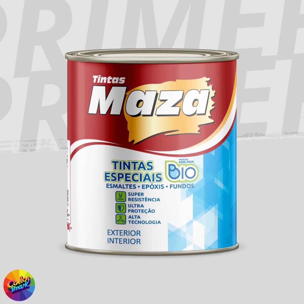 Primer Base Água Eco Branco 900ML - Maza Aplicado em Superficies Externas e Internas Antiferrugem