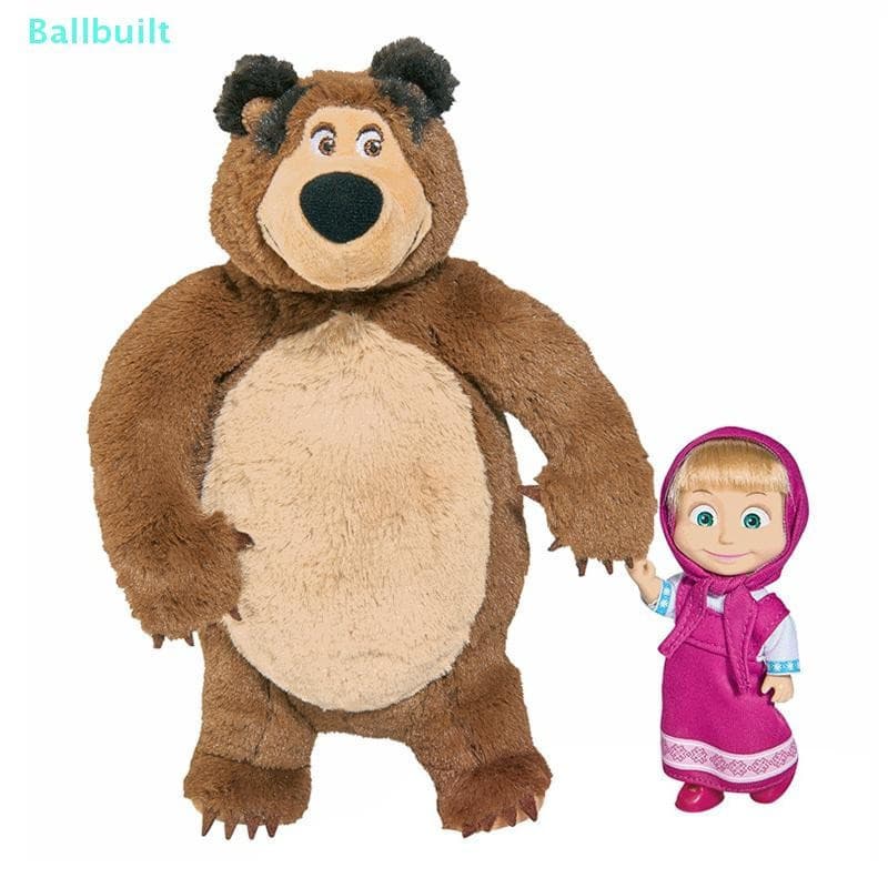 [BLU] Masha E O Urso Brinquedos De Pelúcia Bonecos De Desenhos Animados Macios Confortáveis Derivados De Animação Enfeit