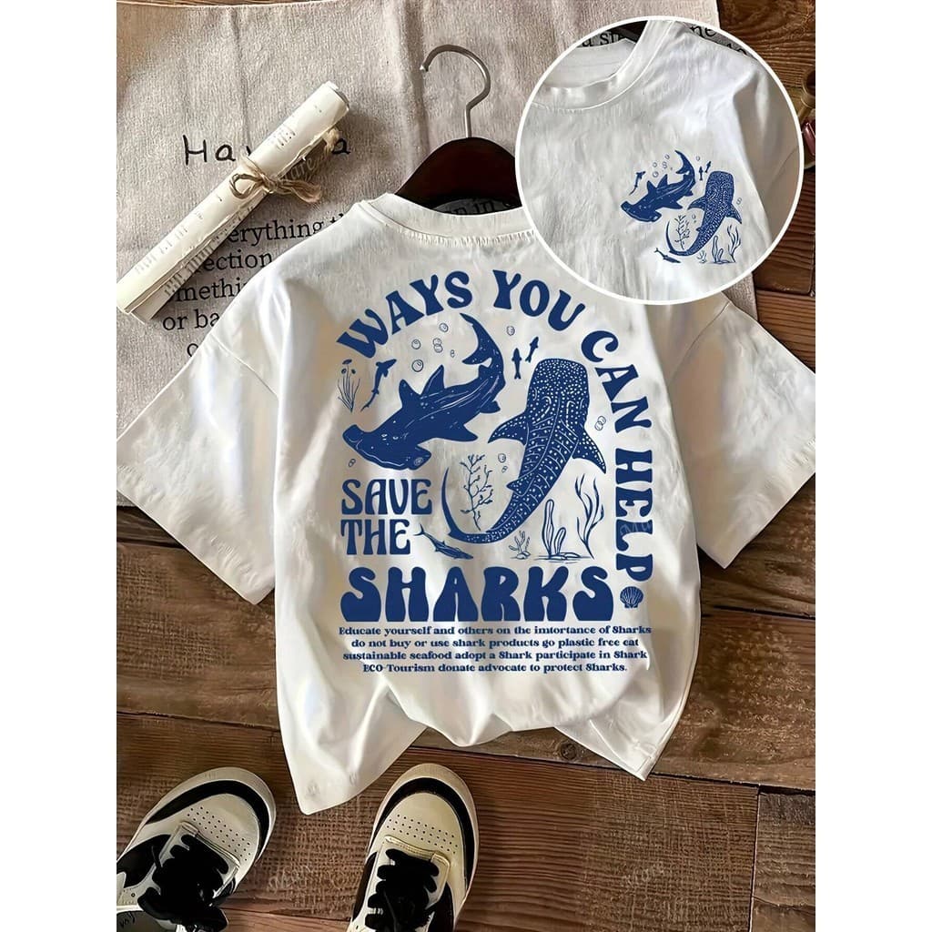 Camiseta T-shirt Proteção do Oceano Salvação ao Tubarão, malha 100% algodão!