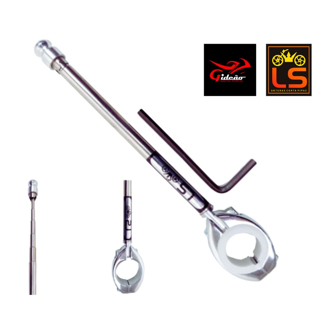 Antena Corta pipa 6 estagios para Guidao em inox