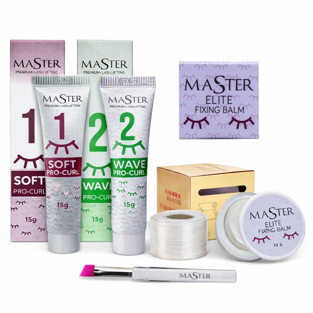 Kit Lash Lifting Master Passo 1 e 2 - Fixing Balm - Plastico Filme - Pincel Silicone Brow Lamination
