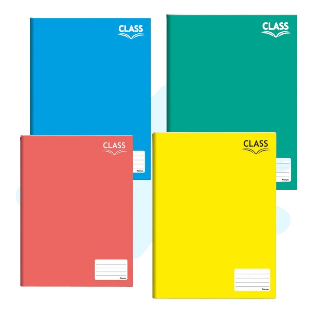 Kit 4 Caderno Brochurao 48 Folhas Capa Dura - Grande