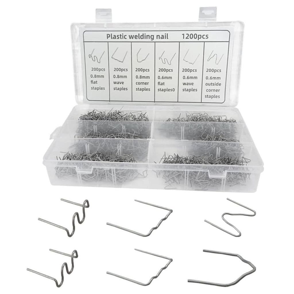 Kit 1200 Grampos Solda Parachoque Plástico Com 6 Modelos