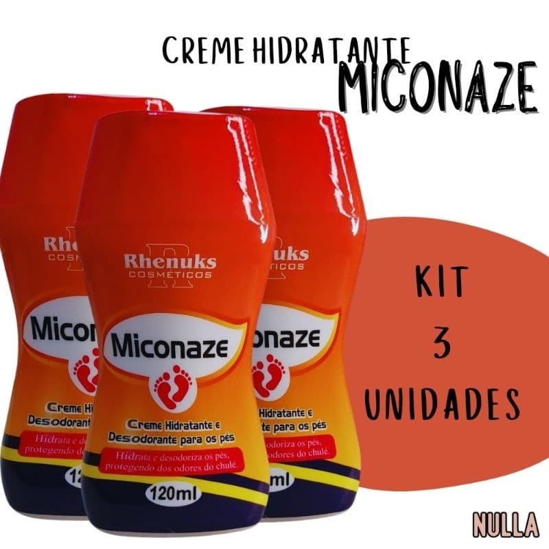 KIT C/ 3 unid. MICONAZE creme hidratante e desodorante para os pés  - Rhenuks