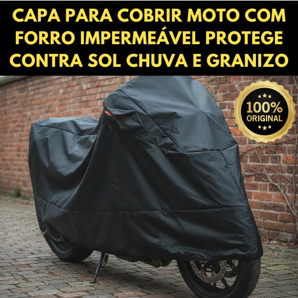 Capa Para Cobrir Moto Corvin Impermeável Protege Conta Chuva Granizo Sol Riscos Tamanho Com Baú