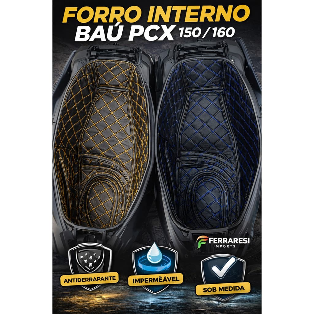 Tapete Forro Interno Baú PCX 150 160 Antiderrapante Impermeável Sob Medida