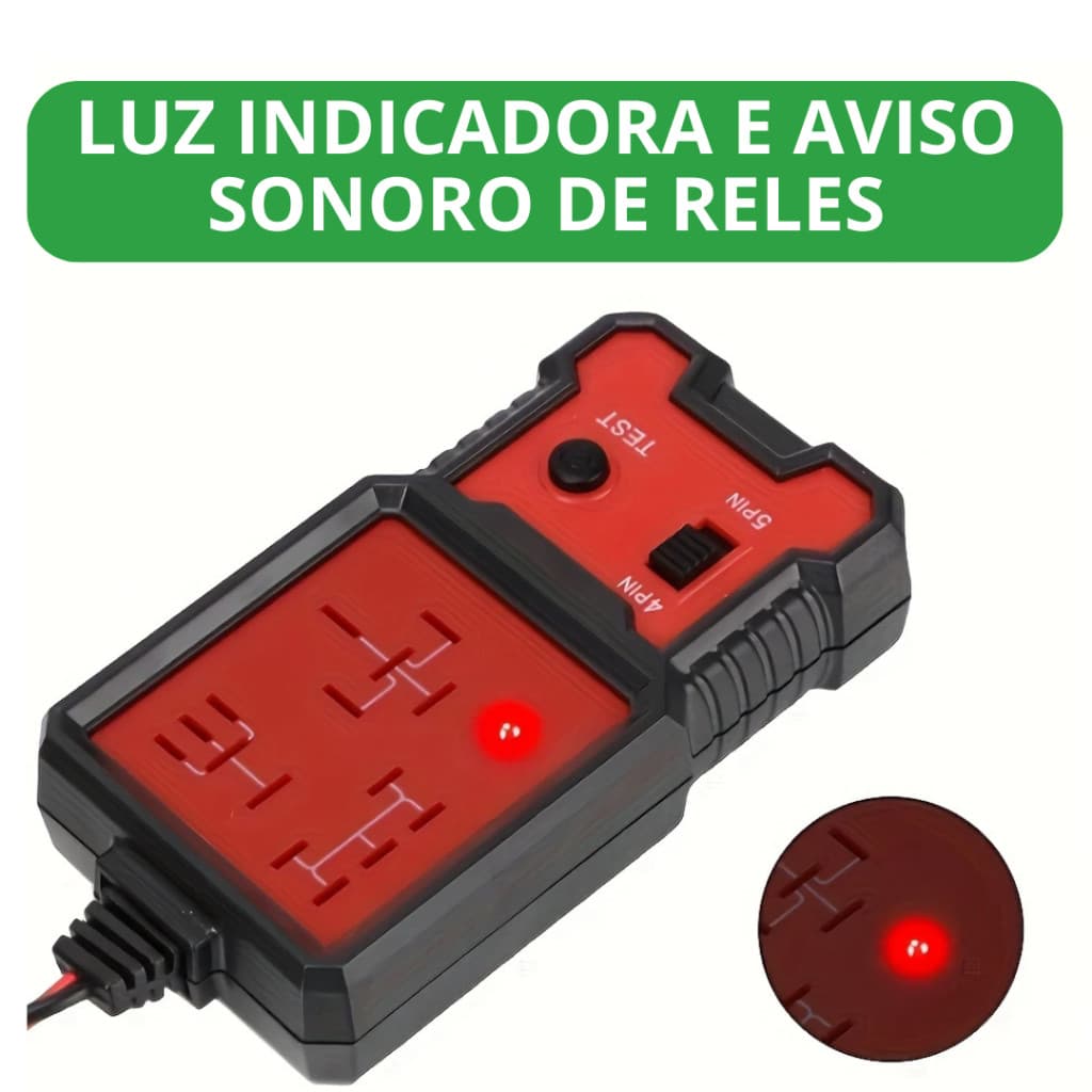 Testador Eletrônico De Relé Automotivo Universal 12V - carros/motos/caminhão - promoção