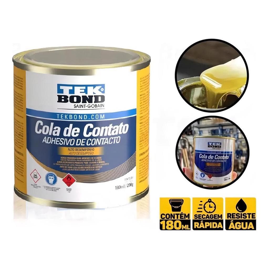 cola de contato adesivo 200g tek bond sapateiro marceneiro colar conserto tenis sapato calçado couro