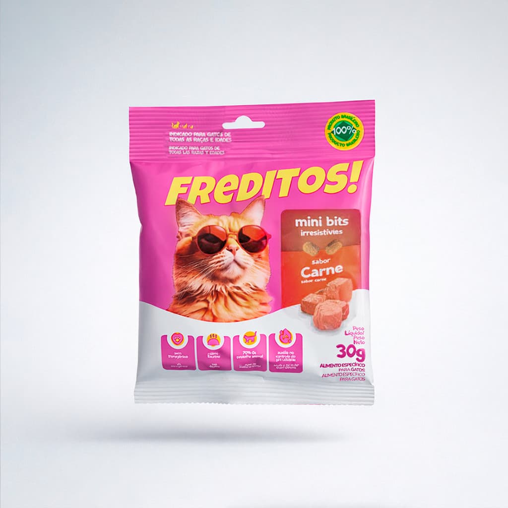 Petisco Para Gatos Freditos Sabor Carne - 20X30G