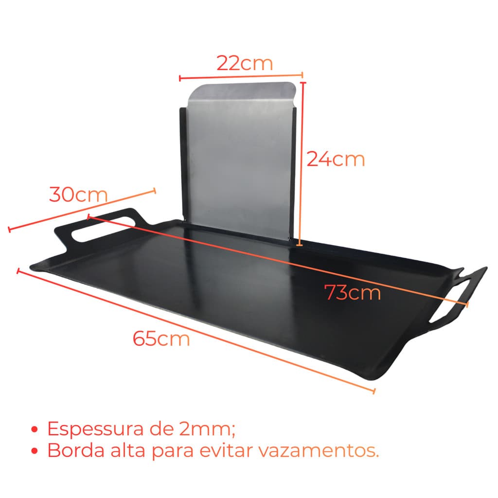 Chapeira Chapa Chapinha Bifeteira 70x30 Para Fogão Com Tampa Prensa Industrial Hamburguer