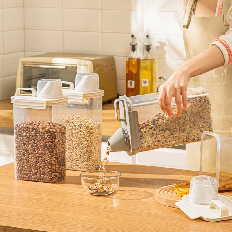 Novo estilo estilo estilo japonês balde de arroz à prova de insetos à prova de umidade selado arroz macarrão latas de gr