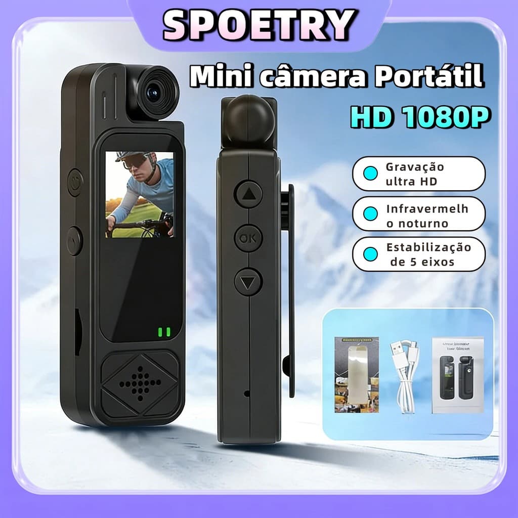 Mini câmera Portátil HD 1080P Do Projeto Grampo Traseiro WiFi visualização Remota Gravadores de vídeo
