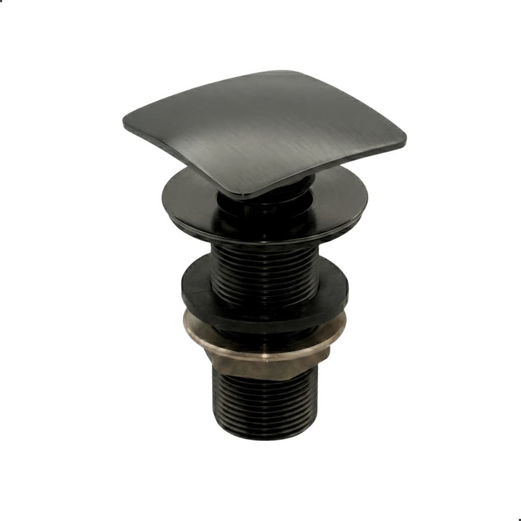 *Promoção* Válvula Click 7/8 Quadrada Preta - Inox Metal para Cuba Lavatório e Lavabo Banheiro