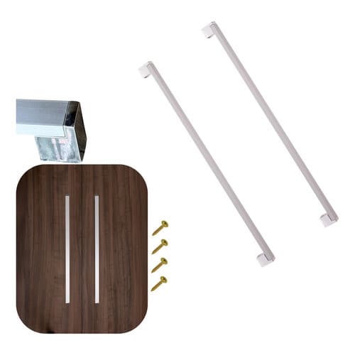 kit 2 Puxador brt 352mm Cinza/Cromado  Armário Móveis Cômoda Roupeiro
