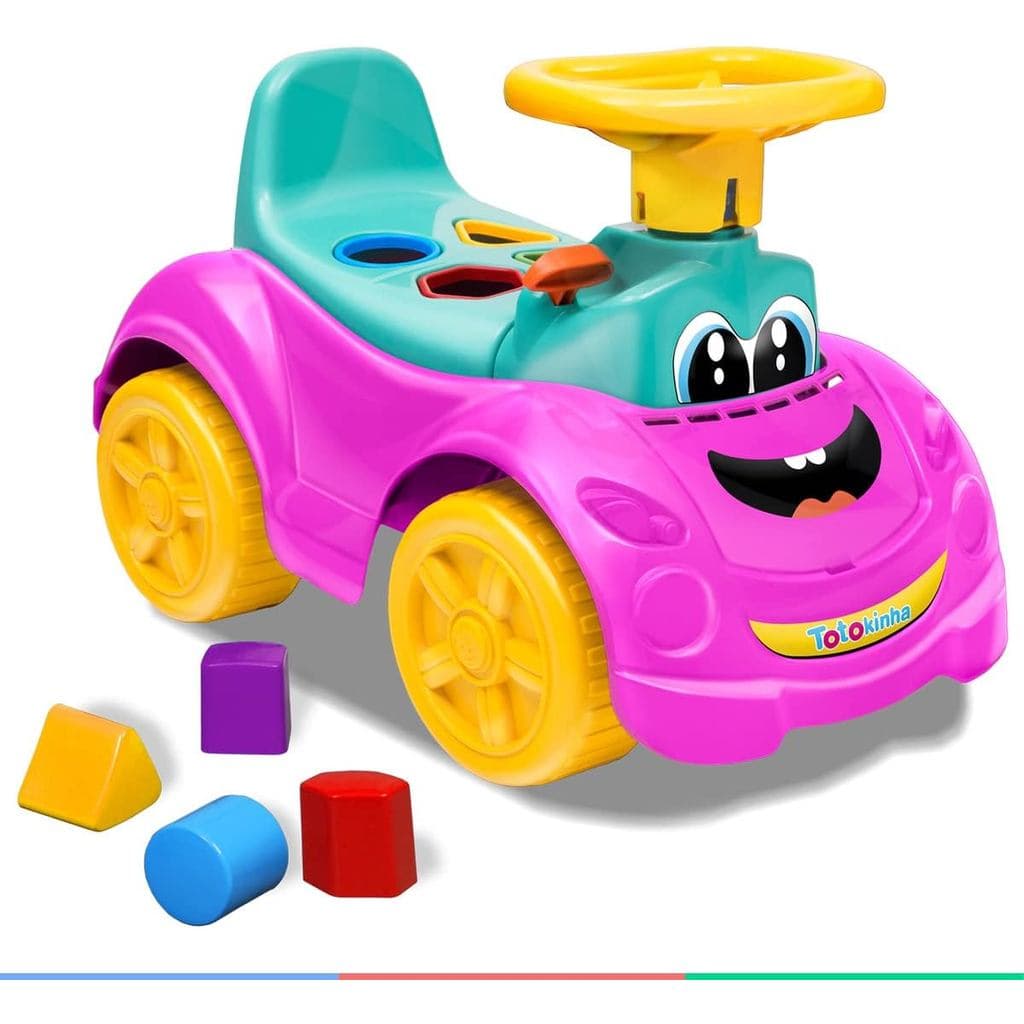 Totokinha Sport Rosa Carrinho Infantil De Passeio Empurrar Com Volante Para Crianças