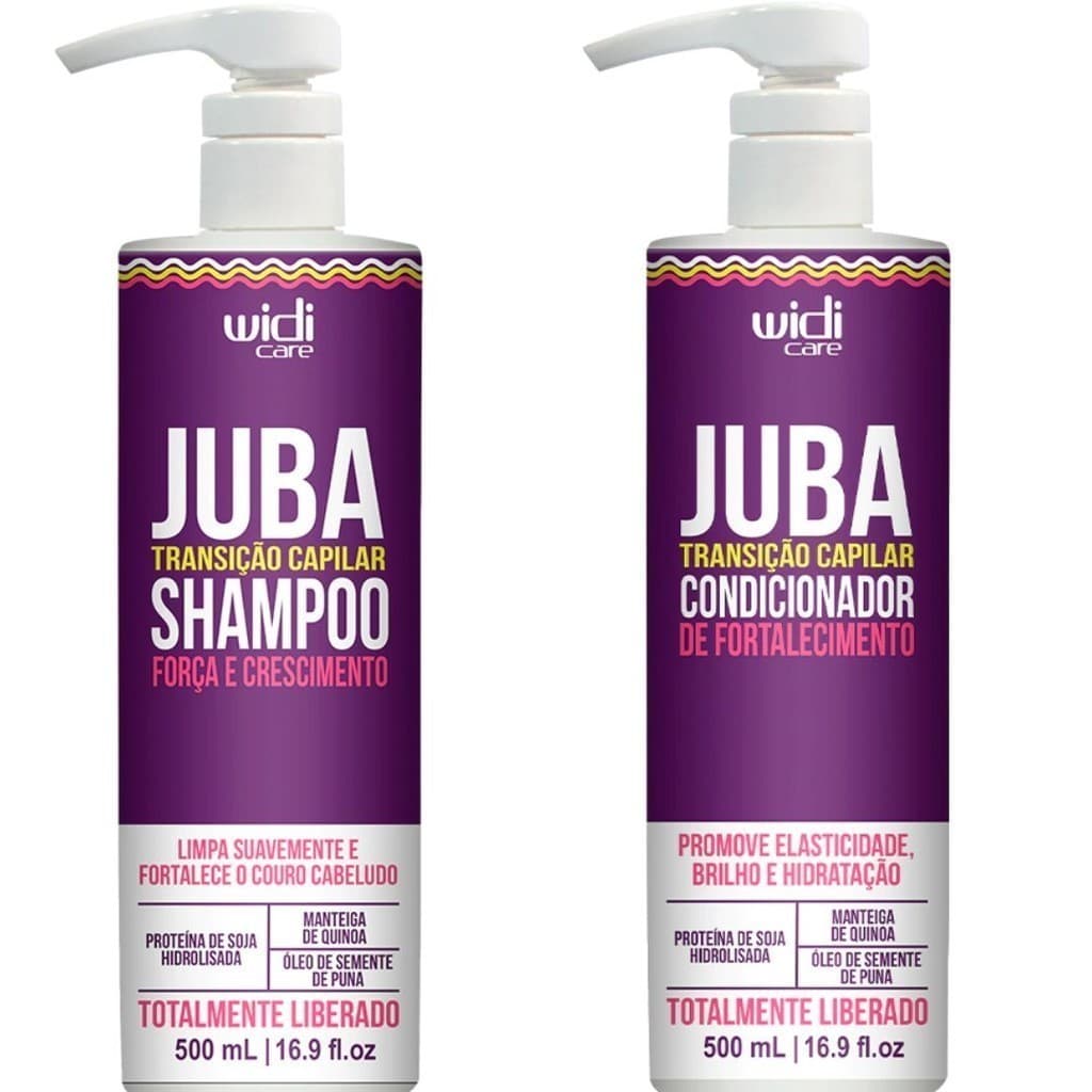 ✨ Kit Widi Care Juba Transição Capilar 🧴 Shampoo 500ml + Condicionador 500ml 💆‍♀️ Cachos Definidos