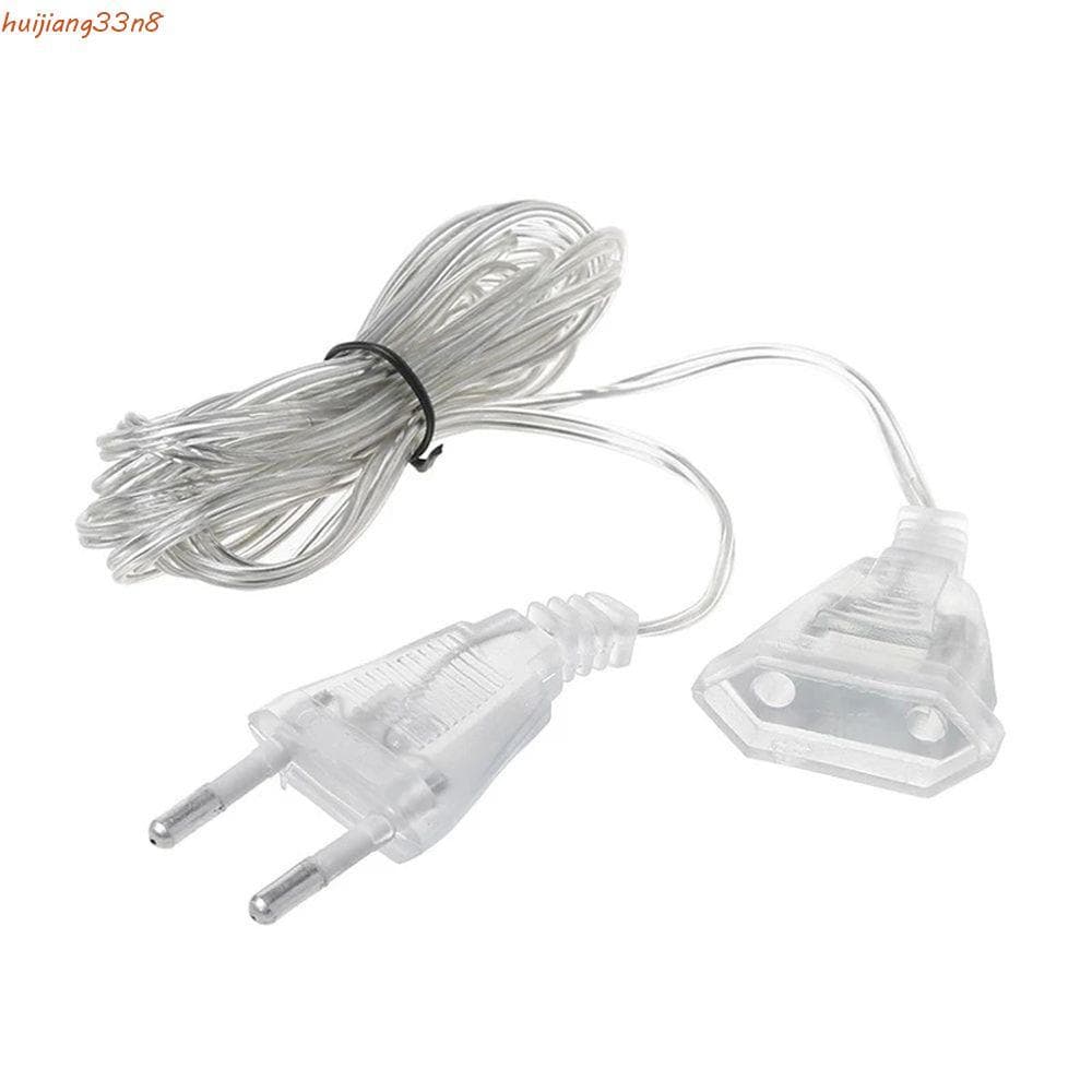 HUIJIANG Extensor Fio 5M Cabo Plug Para Casa Ue Padrão De Extensão Transparente