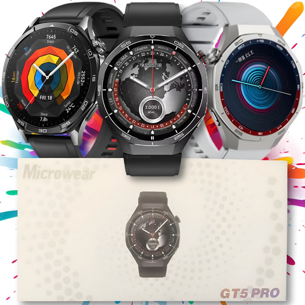 Smartwatch MA32 GT5 Pro Redondo Tela AMOLED 1.43 Série 10 Original