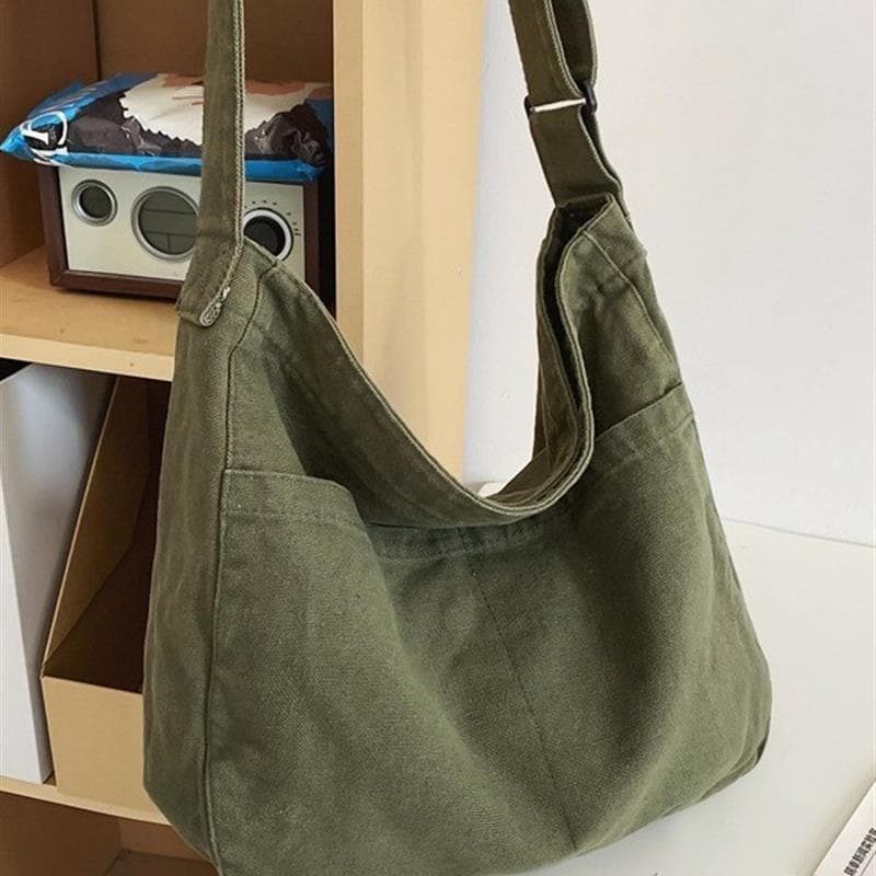 Versão coreana ins All-Match bolsa de lona feminina Commuter axila ordem bolsa de ombro Casual bolinho saco estudantes u