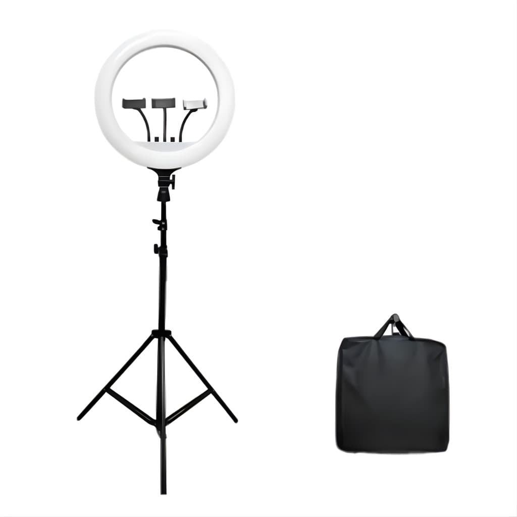 Ring Light 18 polegadas 80w Com Suporte 3 Celulares e Tripe 2,10 altura
