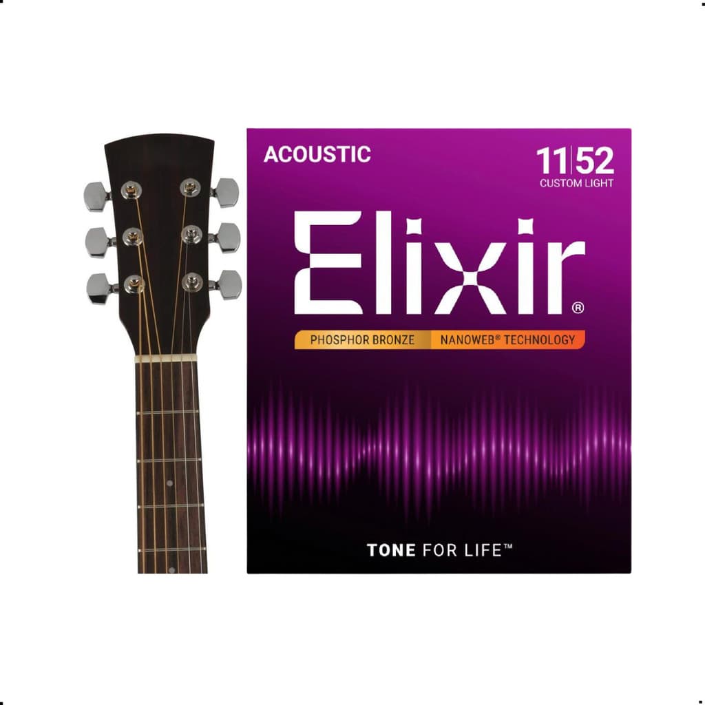 Encordoamento Elixir P/ Violão de Aço 0.11 Phosphor Bronze