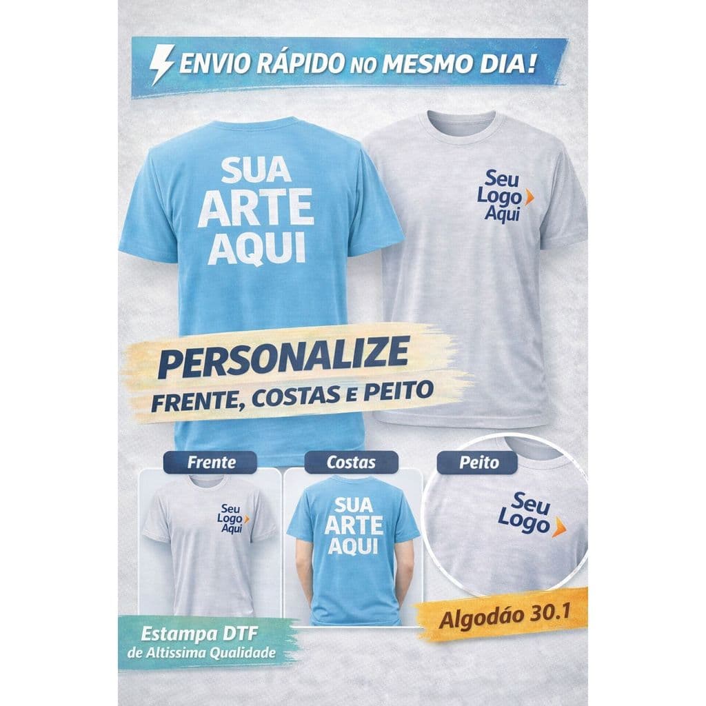 CAMISETAS EM DRY FIT PERSONALIZADA NO SEU ESTILO E ENVIO RÁPIDO