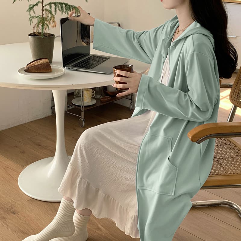 Camisola de manga comprida feminina outono inverno dupla face roupão de lã alemão High-End verde com capuz zíper