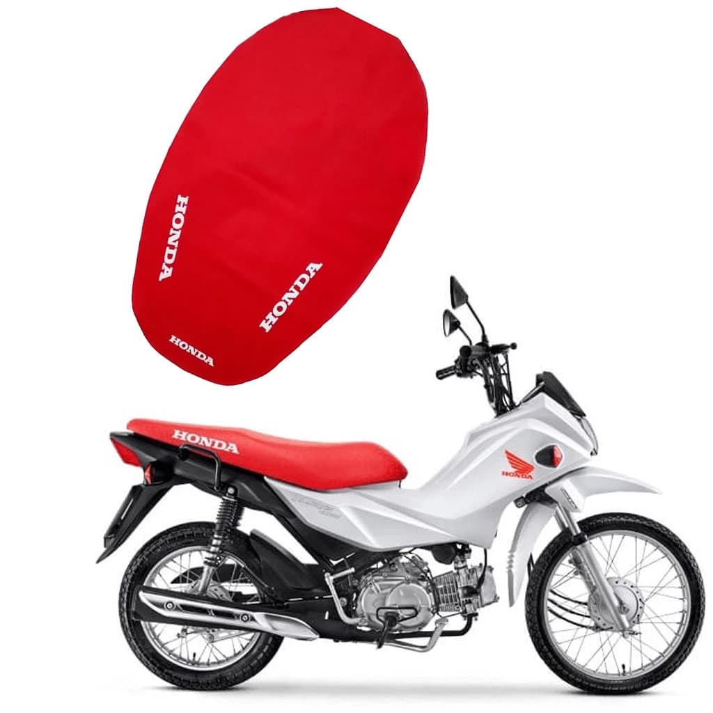 Capa de Banco Moto Modelo Honda Pop 110 2019 2020 2021 2022 2023 Vermelho