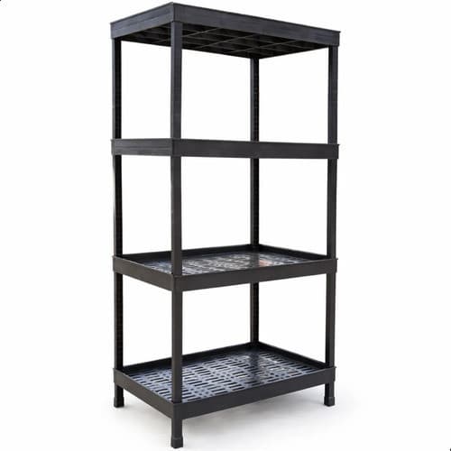 Estante De Plástico Modular Multiuso 4 Prateleira Resistente Preto