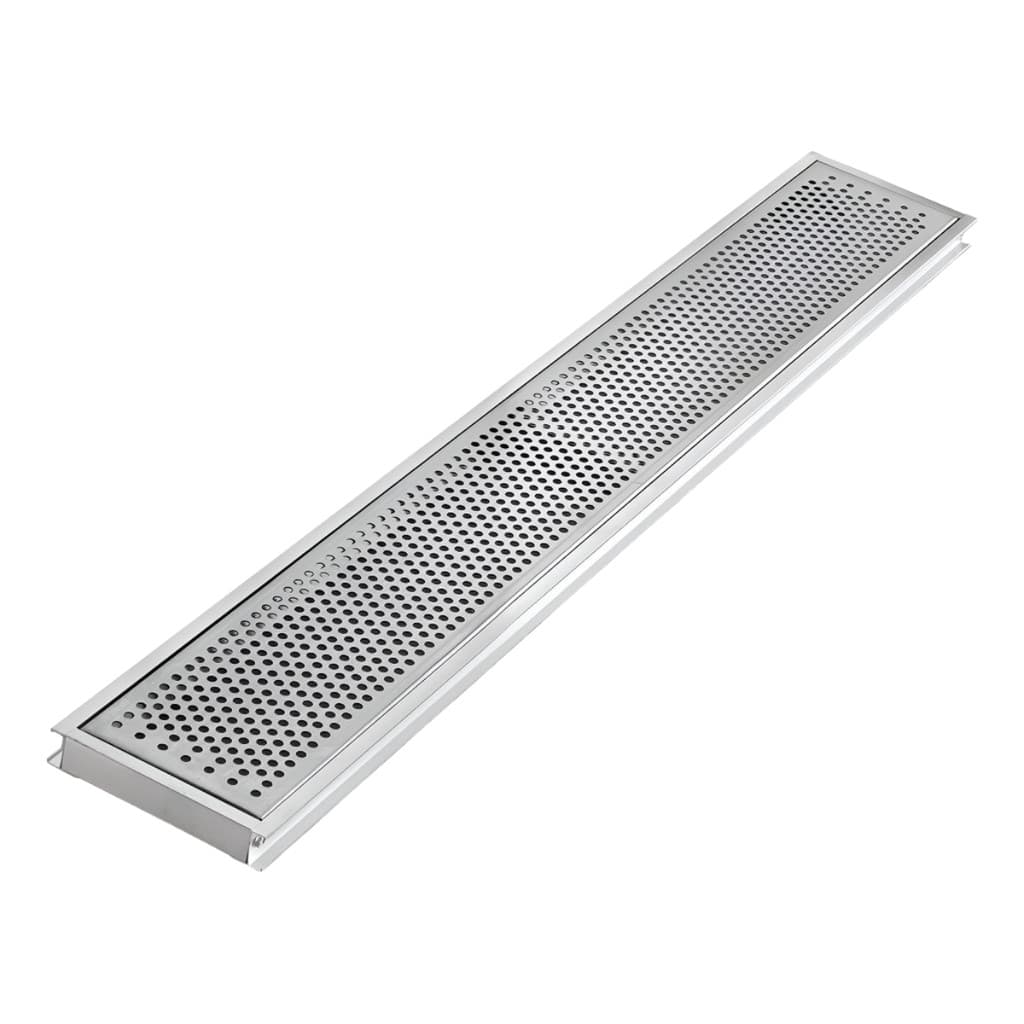 Grelha Ralo Linear Inox 6x100cm Perfurada Slim Anti Inseto Água Pluvial