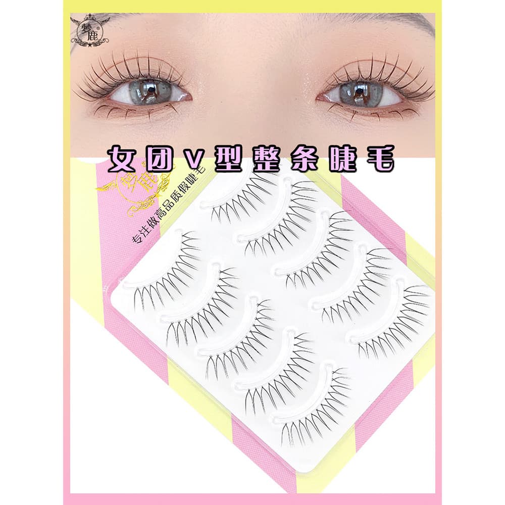 Sonho cervos cílios postiços feminino haste transparente estilo Natural simulação olho cômico auto-enxertar fada inteira