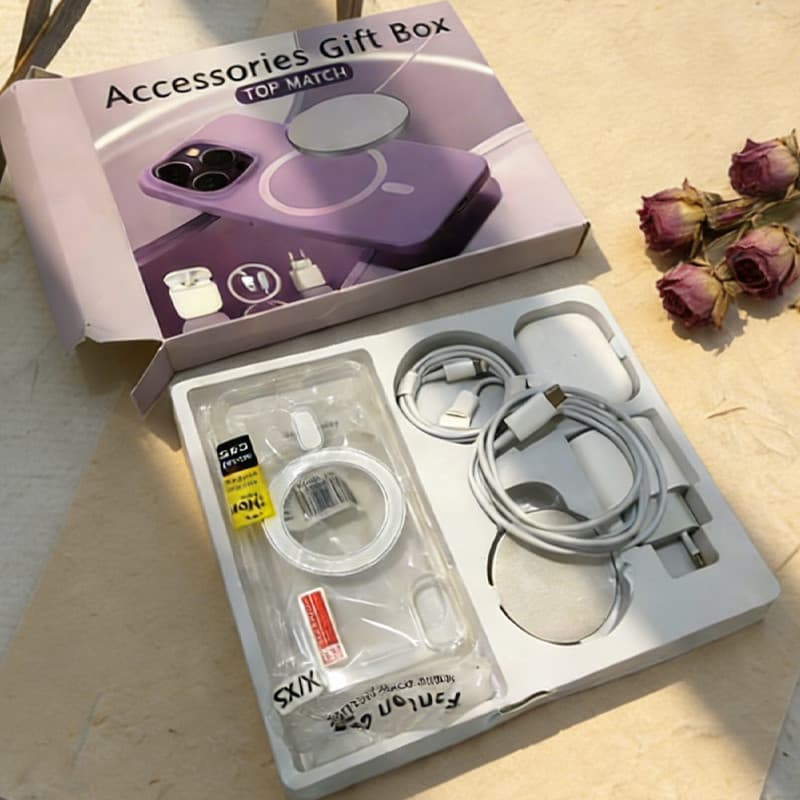 Kit Completo Para iPhone 16/13/14/15 : Carregador Indutivo , Cabo De Dados , Fone De Ouvido Bluetooth