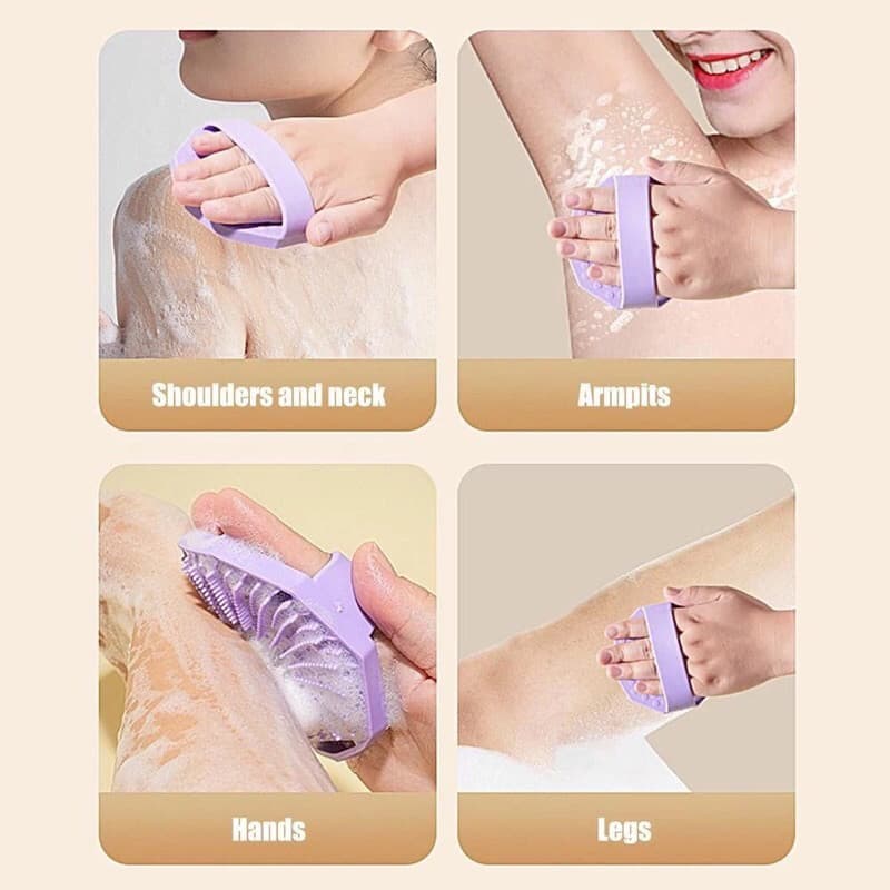 Esfregão Corporal Antibacteriano de Silicone Duplo Lado Multifuncional e Moderna, Escova de Banho Esfoliante para Pele