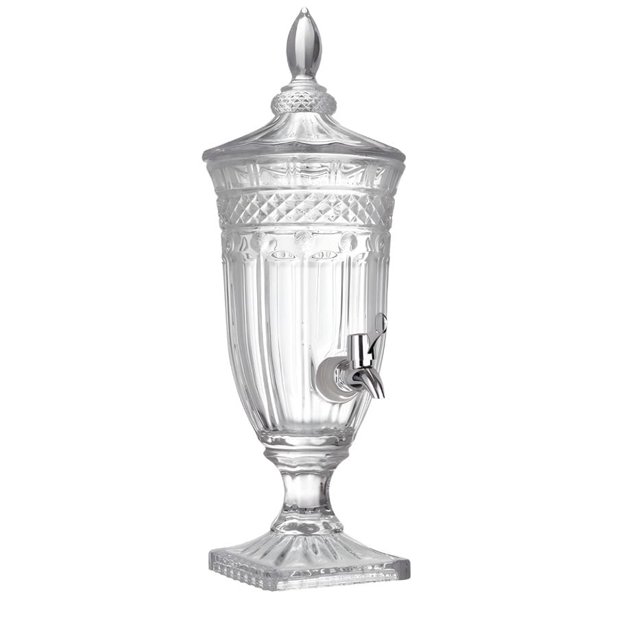 Suqueira De Vidro 5L Jarra Dispenser Queen Licoreira Luxo Bebidas Transparente