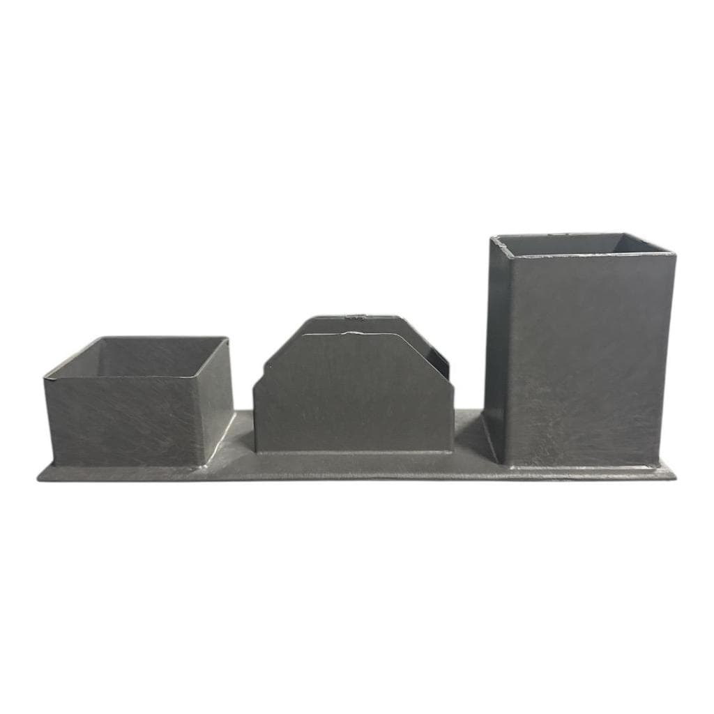 Porta Lápis Cartão e Clips Trio Cinza Grafeno  FAÇA FÁCIL/ NOVACRIL