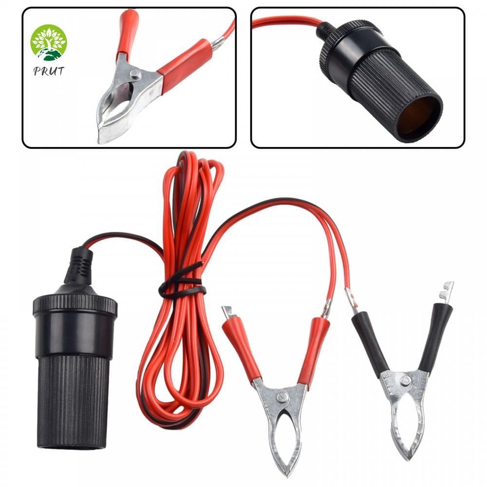 Cabo Adaptador De Soquete Para Isqueiro De Carro Com Clipes Fortes E Mola De Metal