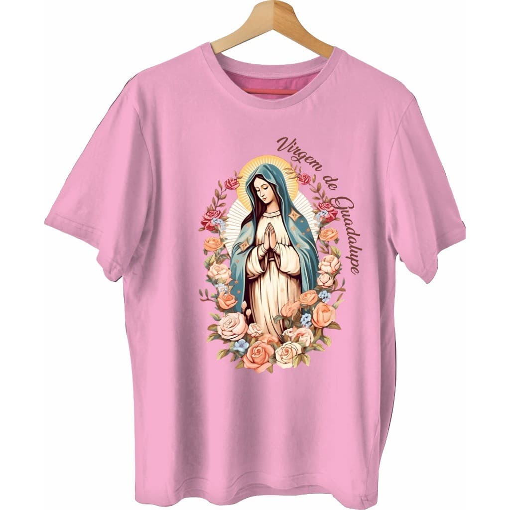 CAMISA NOSSA SENHORA DE GUADALUPE RELIGIOSA ROSA (03)