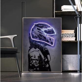 Quadro decorativo para sala de estar decoração de casa capacete de corrida da f1 reon