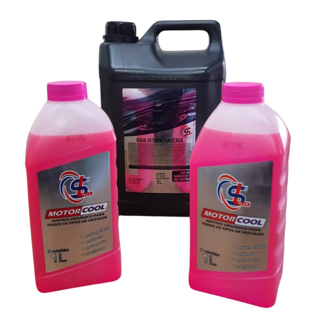 Kit Troca de Aditivo Radiador Orgânico Concentrado + Água Desmineralizada SL Plus