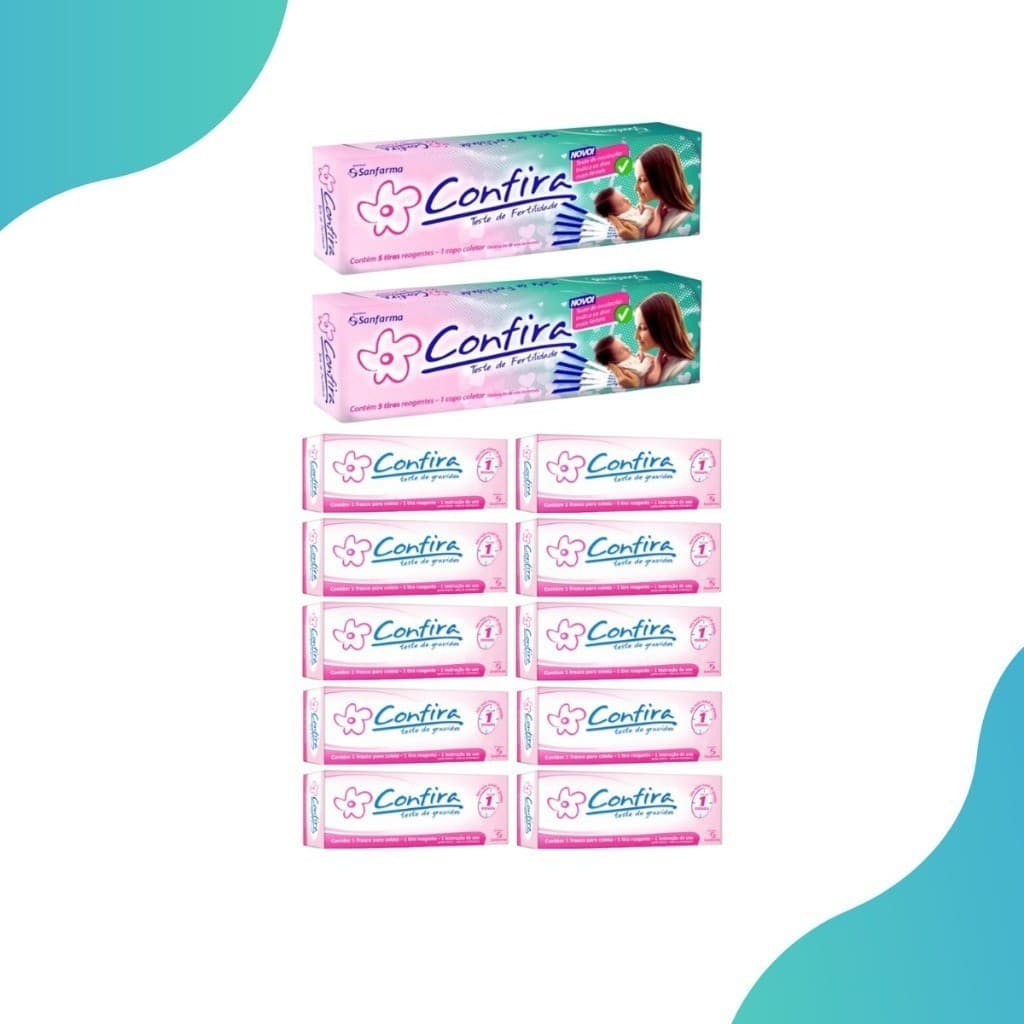 Kit 10 Testes de gravidez + 10 tiras teste de fertilidade ovulação