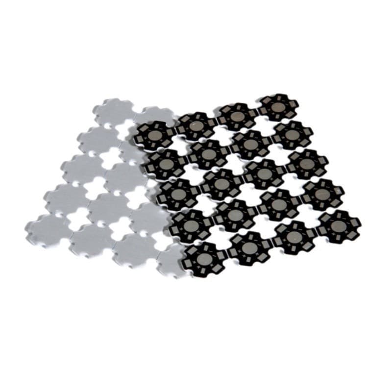 1W 3 5 Watts De Alta Potência LED Preto Branco Placa PCB Dissipador Calor Base Alumínio Substrato 20mm Estrela Para DIY