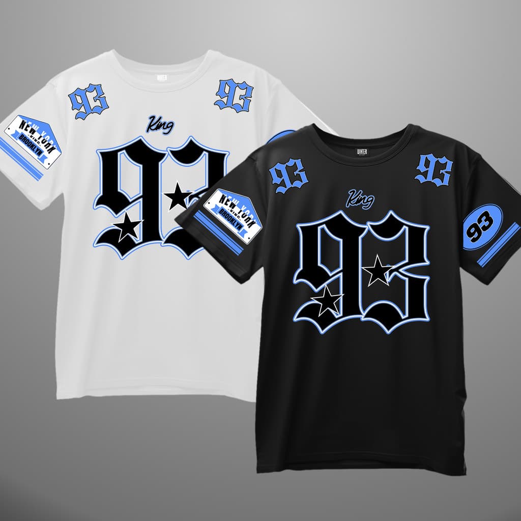 Kit 02 Camisetas Jersey King 93 Camisa Sportcore Hip-Hop Streetball Algodão Leve