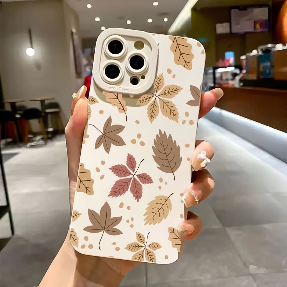 Folhas Outono Capa Capinha Para iPhone 17 Ar 16 15 14 11 Pro Max 12 13 XS XR X 8 7 Plus SE Normal Silicone Anti-Queda