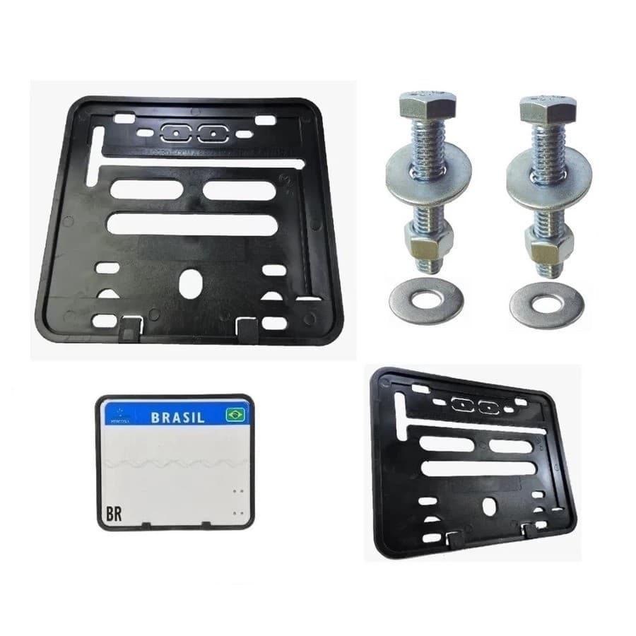 Suporte Protetor Moldura Proteção De Placa para Moto Mercosul Com Parafusos
