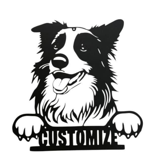 Quadro Decorativo Cachorro MDF Vazado Personalizado com Nome do Pet Moldura de Parede Presente Criativo Pet Lovers