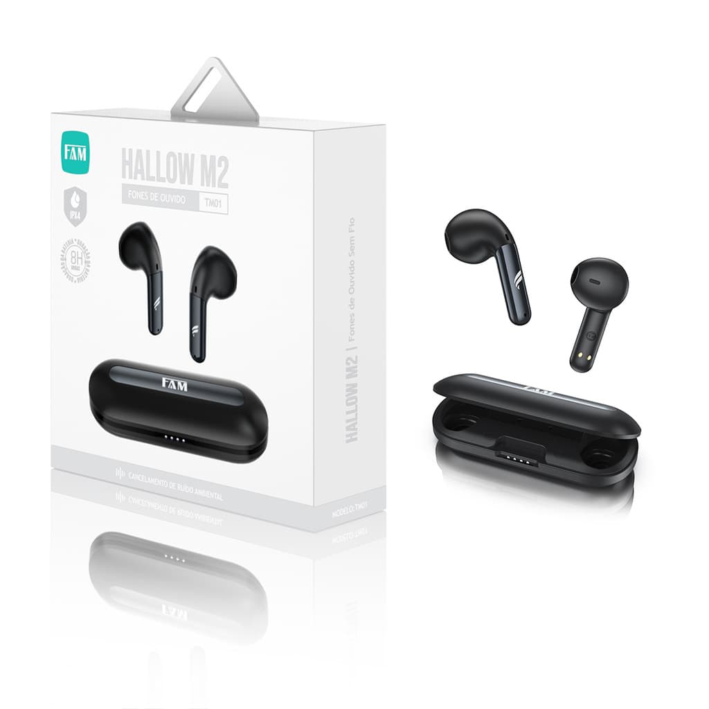 Fone bluetooth FAM Hallow M2 TM01 sem fio tws stereo alta qualidade earbuds celular android ios