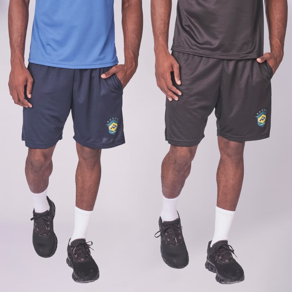 Bermuda Dry Fit Esportivo com Brasão do Brasil Performance e Estilo M140-A